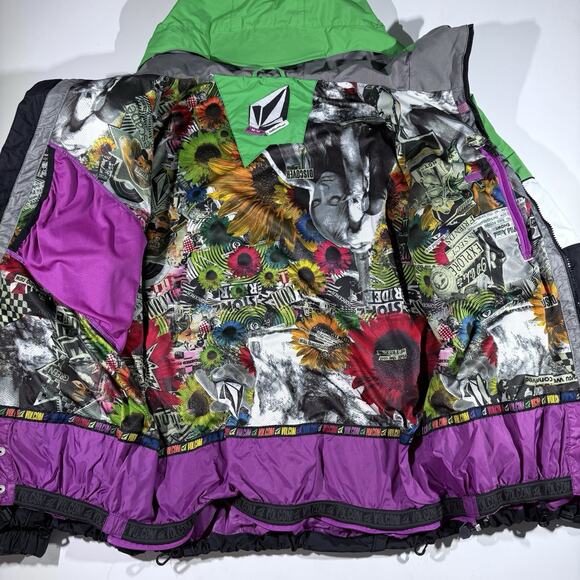 Volcom Nimbus Snowboard Ski Green White Black Blast Jacket Men M Hooded G065008 - Picture 5 of 16